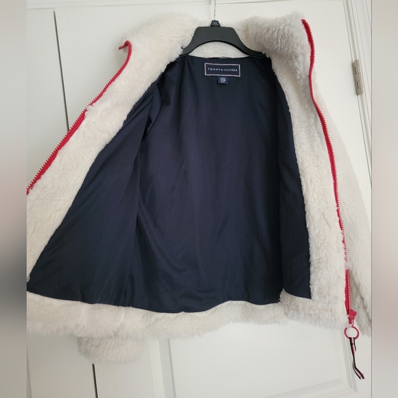 🇺🇲 Tommy Hilfiger fleece zip up jacket with contrast red zipper and flag logo - Picture 12 of 14